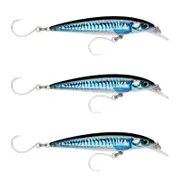 3x Rapala 14cm Saltwater X Rap Long Cast Sink Minnow Fish Lure -SL/BLU Mackerel