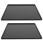 Refrigerator Floor Protector,Mini Fridge Silicone Mat,Fridge Under Mat,Laundry Guard for Washer & Dryer,Drip Tray Black