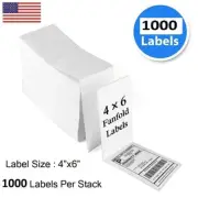1000 Fanfold Direct Thermal Shipping Labels 4x6 Perforated for Zebra & Rollo