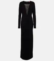 [Staud] Staud Kris mesh-trimmed gown AU 12 black