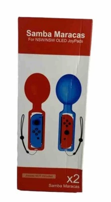 Samba Maracas For NSW/NSW OLED joypads (joypad Not Included) 2pc Red Blue New