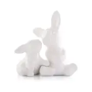 White Stoneware Mother and Baby Easter salt and pepper shakers set, Durable