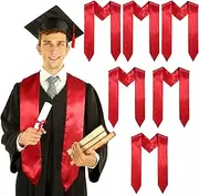 [MoDooris] 70 Inch Graduation Stoles 2025 Unisex Adult Graduation Sash Plain Grad Stole Graduate Honor Stole, Red, Large