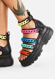 [Koi Footwear] Rainbow Strident Chain Gladiator Sandals
