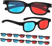 3D Movie Gaming Glasses 10Pcs Red-Blue 3D Glasses 3D Viewing Glasses Movie Game Glasses Plastic Frame Black Resin Lens Compatible with Ordinary Computer Monitors TVs Projectors