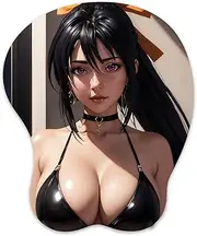 Mouse Pad 3D Mousepad Breast Gaming Wrist Rest Boob-pad Anti-Slip Anime Manga Wrist Support Mouse Mat（ Akeno 5）
