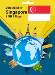 Singapore Travel SIM Card DATA eSIM 1GB 7Days QR Code Activation 1 Day Delivery