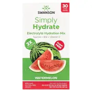 Swanson, Simply Hydrate, Electrolyte Hydration Mix, Watermelon, 30 Stick Packs, 0.22 oz (6.2 g) Each