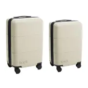 2pc Kadi Medium Check In Suitcase/Leisure Carry-On Suitcase Luggage Ivory Set