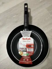 NEW TWIN SET TEFAL EASY PLUS TITANIUM NON STICK WITH DIFFUSION BASE