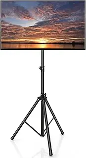 Giantex Height Adjustable TV Stand, LCD Flat Panel TV Tripod with 35 KG Weight Capacity, Non-Slip Foot Pad, Foldable Display TV Stand for 21-47 Inch OLED Flat Screen TV/Monitor, Black