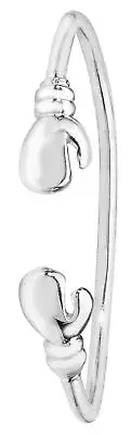 Attractive 925 Sterling Silver Baby Boxing Glove Bangle - 2mm, 6 Grams 222412U