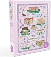 Pride and Prejudice Map Jigsaw Puzzle by Pippi Post, Jigsaw Puzzles for Adults 500 Pieces, Book Themed Gifts and Decor, Depictions of Longbourn, Netherfield, Lucas Lodge, Ramsgate and Rosings Park