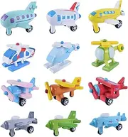 ibasenice 12Pcs Educational Wooden Mini Plane for Airplane Models for Playtime Fun Safe and Plaything for Preschoolers