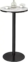 High Top Bar Table 21.7'' Round Pub Table Cocktail Bistro Height Tables for Home, Living Room, Dining Room, Bedroom, Cafe, Small Spaces, End Table Sofa Side Table(Height 105cm/3.4ft)