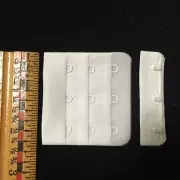 Hook & Eye Bra Closure Bra Repair Back Closure 2-3/8" White 6 Closures #TW70