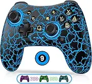 Switch Controllers,Wireless Switch Pro Controller for Switch/Lite/OLED/iOS/Android,Rechargeable Wired PC Gaming Controller with Cool LED Light, Turbo, 6-Axis Gyro, 4-Speed Vibration