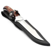 FOX Knives Forrest Fixed Blade -440C Stainless/Pakkawood w/Leather Sheath- Italy