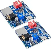 2PCS Voice Playback Module,MP3 Player Music Voice Board IO Trigger UART Serial Adapter Control Playback Module Micro USB I/O Broadcast Function Amplifier Board Support SD/TF Card DY-SV5W