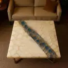 Handcrafted Agate Stone Table | Semi-Precious Stone Furniture | Unique Agate Art