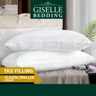 Giselle Pillow Duck Goose Down Feather Pillows Hotel Cotton Cover Twin Pack Bed