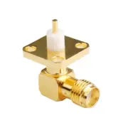 5pcs SMA Female 4 hole panel mount RA &extended dielectric right angle Connector