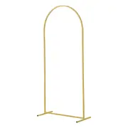 Elegant Gold Metal Wedding Arch Backdrop Set of 3 with Premium Gauze