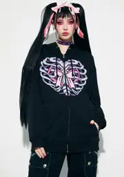 [Current Mood] Beast With A Bow Embroidered Ribcage Hoodie