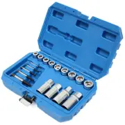 18pcs Damaged Bolt Nut Stud Screw Remover Extractor Sockets Set 1/2" 3/8" Dr.