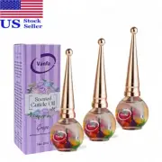 Vanfa Cuticle Oil Infused with Real Flowers 0.42 oz (Scent: Grape, Pack of 3)