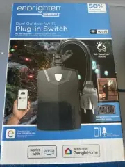 Enbrighten Outdoor Wi-Fi Programable Countdown Smart Plug Timer, 2-Outlet