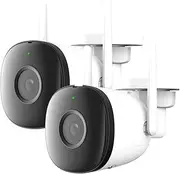 2PCS 4MP WiFi Camera Weatherproof IP67 AI Human Detection Outdoor Surveillance IP Camera(2.8mm,U/S_2PCS ADD 128G Card)