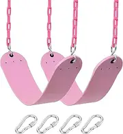 Take Me Away 2 Pack Pink Swings Seats Heavy Duty 66 Inches Chain Plastic Coated - Playground Swing Set Accessories Replacement with Snap Hooks (Pink)
