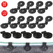 50/100 PCS Shade Cloth Plastic Clips Round Plastic Black Clips for Sun Shade Net