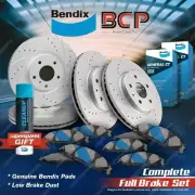 F + R Slotted Rotors Pads for Saab 900 2.0L 2.3L 2.5L 1996 17mm Frt Pad Thick (for: Saab)