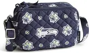 Vera Bradley Women's Cotton NFL Small Stadium Crossbody Bag (Multiple Teams Available), Seattleseahawksonnavy/Neongreenbandana, One Size