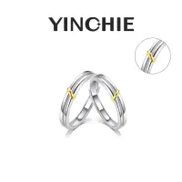 在飛比找蝦皮商城優惠-Yinchie 情侶戒指 S925純銀戒指 鐘久久對戒開口 