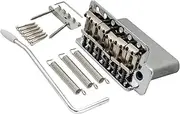 Wilkinson M Series 52.5mm(2-1/16 inch) String Spacing 6-Screw Vintage Bent Saddle Guitar Tremolo Bridge with Push-In Arm 36mm Block for Strat Style Electric Guitar, Chrome