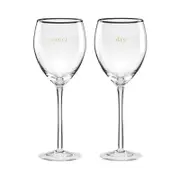 kate spade new york Cheers To Us Sweet and Dry Wine Glasses, Set of 2