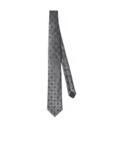 Brunello Cucinelli Geometric-Pattern Printed Pointed Tip Tie One size grey