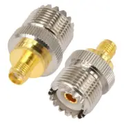 2x UHF SO-239 female jack to SMA female RF Adapter, RADIO, RF Cable Connector