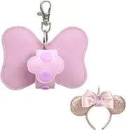 [rainbowstar] 2 Pack Mouse Ears Holder for Backpack Bag Headband Holder Lanyard Strap Keychain Headband Hanging Display Organizer, Pink