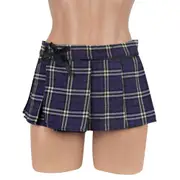 Poison Rose Tartan School Girl Mini-Skirt