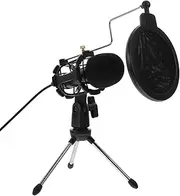 LIFKICH 1 Set Gaming Microphone with Tripod Recording Mic for Noise Reduction Technology Easy for Streaming Podcasting and