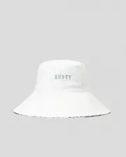 [Rusty] Rusty Women's Lumi Reversible Bucket Hat in White Size Small/Medium S/M White