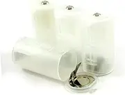 OKUMEYR 4pcs Transparent Battery Adapter Converter Cases for D Durable Hard for Electronics and Emergencies Versatile Aa Capacity Options