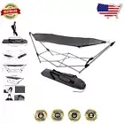 Portable Hammock with Durable Aluminum Stand - Gray with Carry Bag Included