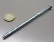 Zinc Hex Head Lag Screw 7/16 Hex Size 1/4 Thread x 5.50" Length, 100 pcs