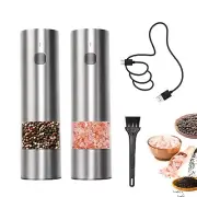 Mini Electric Salt and Pepper Grinder Set, Automatic Salt and Pepper Grinder ...