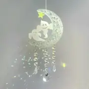 Glow In The Dark, Crescent Moon Suncatcher, Halloween Decoration, Ghost Decor